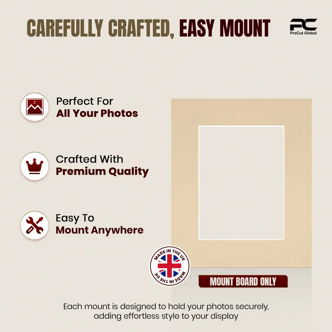 Ivory 12x10" Picture Mount With 8x6" Aperture | Acid-Free Picture Mount Board thumbnail 8