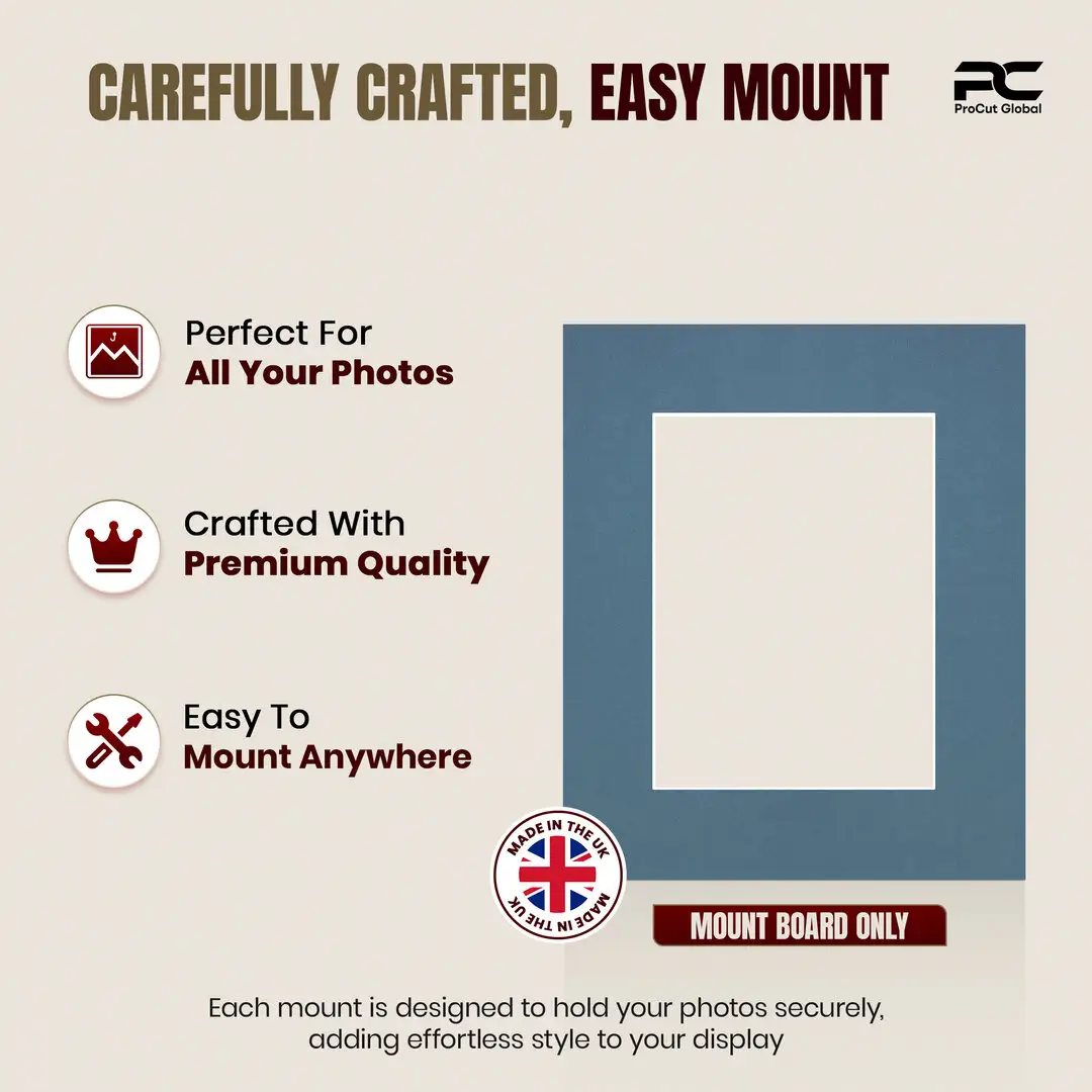 Pompador 12x10" Picture Mount With 8x6" Aperture | Acid-Free Picture Mount Board thumbnail 8
