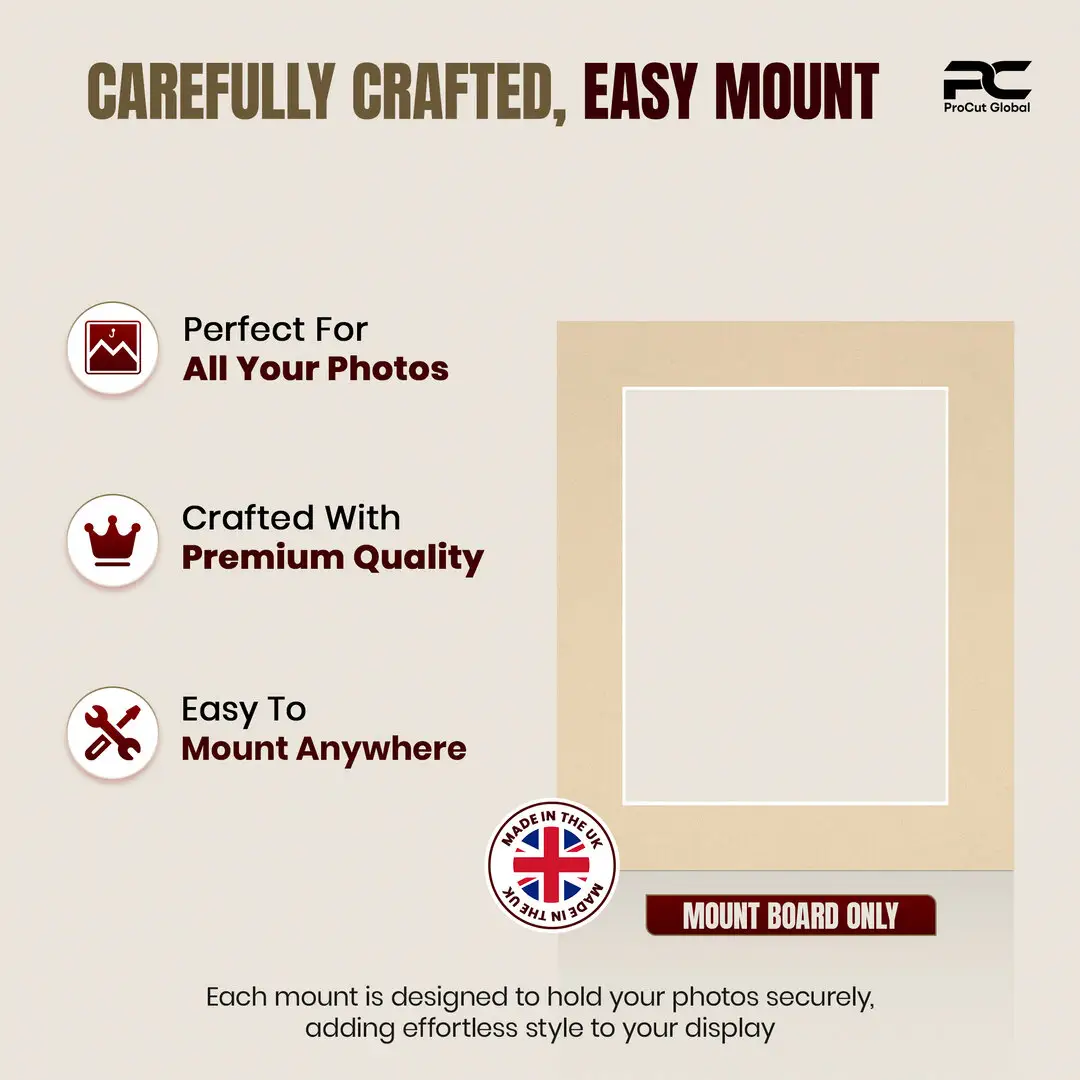Ivory 12x10" Picture Mount With 9x7" Aperture | Acid-Free Mat Board For Picture Frames thumbnail 8