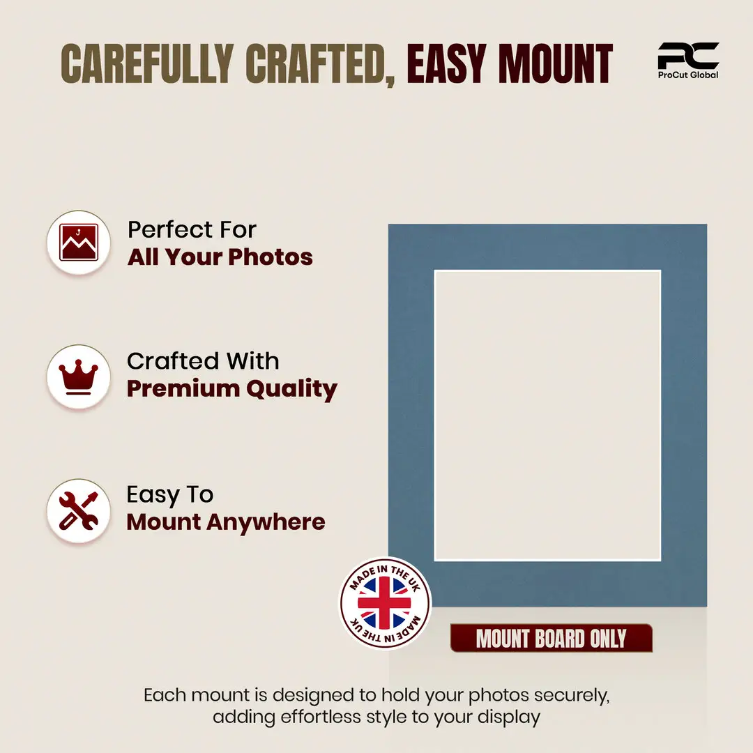 Pompador 12x10" Picture Mount With 9x7" Aperture | Acid-Free Mat Board For Photos & Artwork thumbnail 8