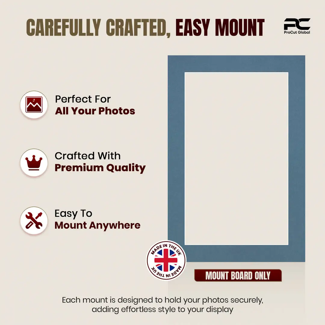 Pompador 12x8" Picture Mount With 10x6" Aperture | Acid-Free Picture Mount Board thumbnail 8