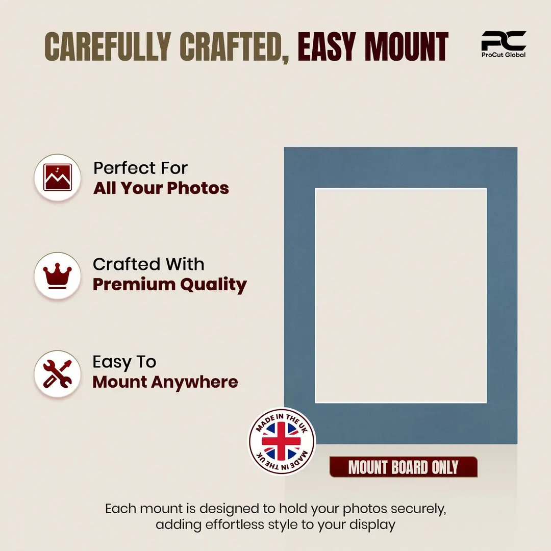 Pompador 14x11" Picture Mount With 10x8" Aperture | Acid-Free Mat Board For Picture Frames thumbnail 8