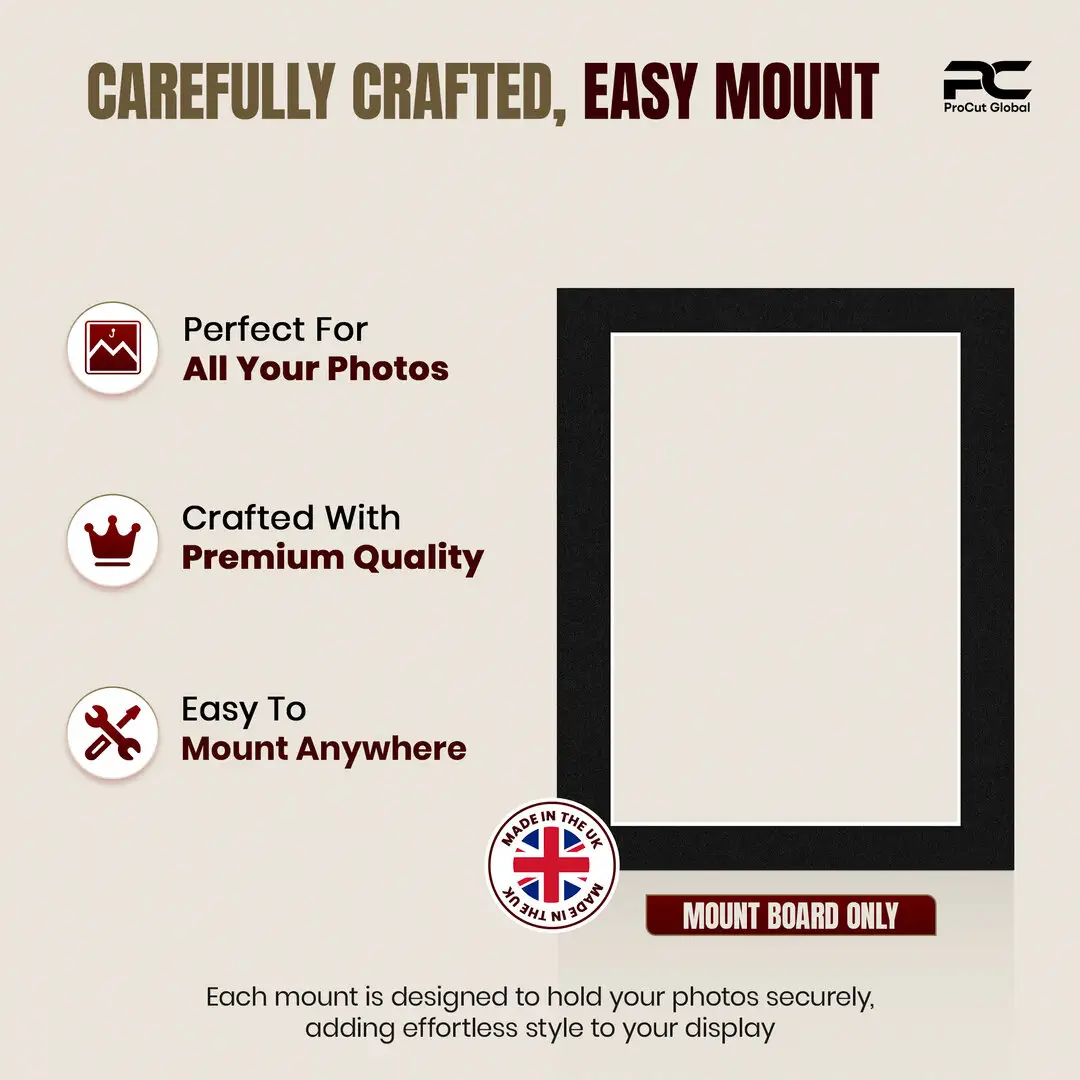 Black 14x11" Picture Mount With A4 Aperture | Acid-Free Mat Board For Photos & Artwork thumbnail 8