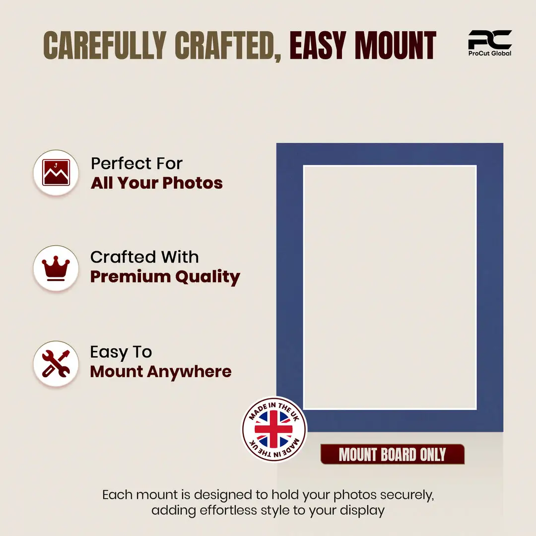 Blue 14x11" Picture Mount With A4 Aperture | Acid-Free Mat Board For Photos & Artwork thumbnail 8