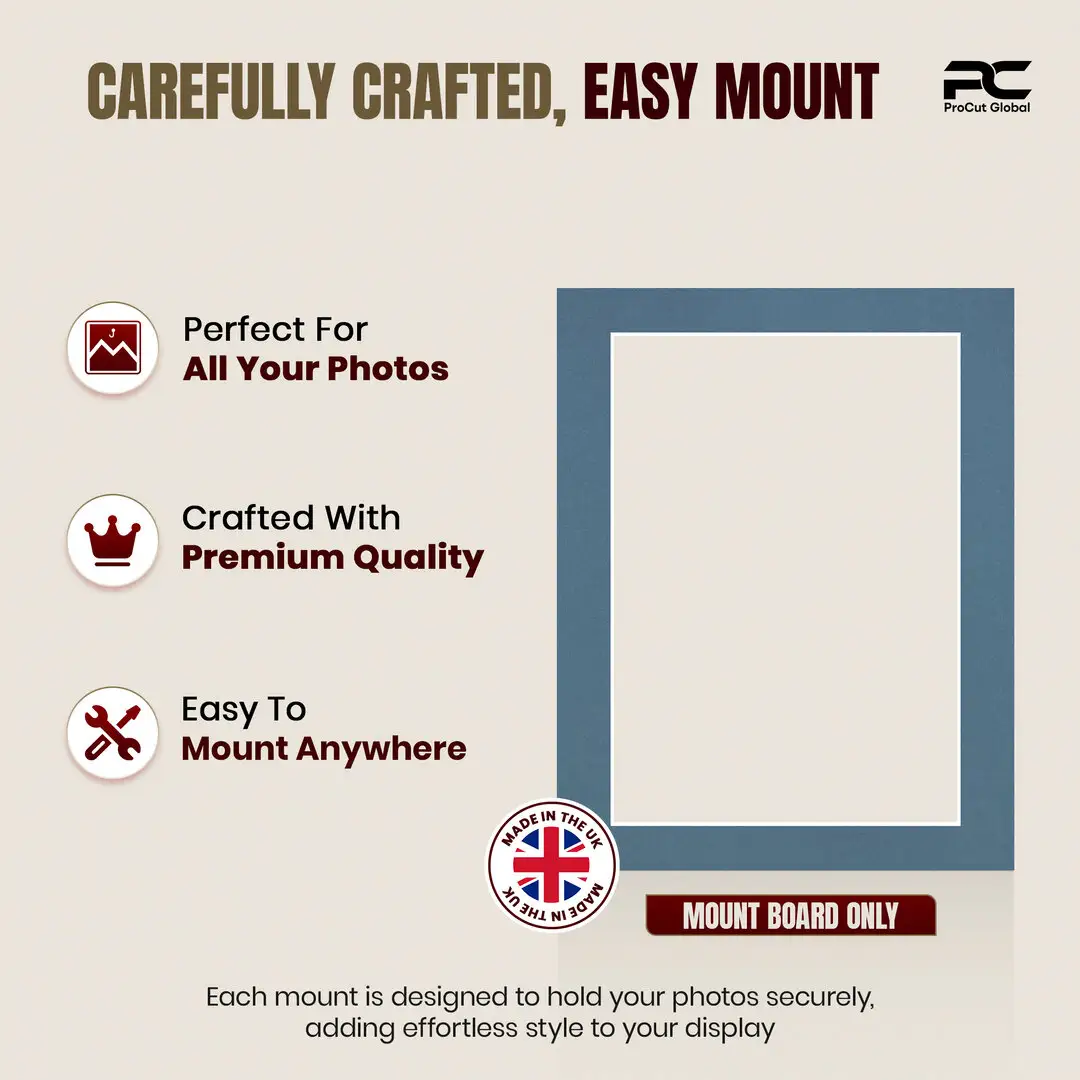 Pompador 14x11" Picture Mount With A4 Aperture | Acid-Free Mat Board For Picture Frames thumbnail 8