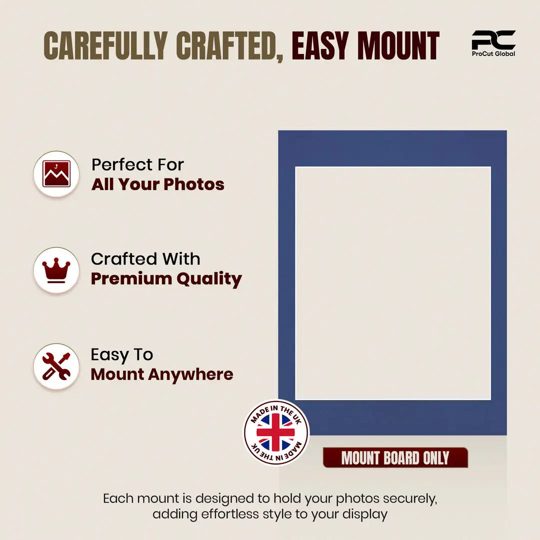 Blue 16x12" Picture Mount With 12x10" Aperture | Acid-Free Mat Board For Picture Frames thumbnail 8