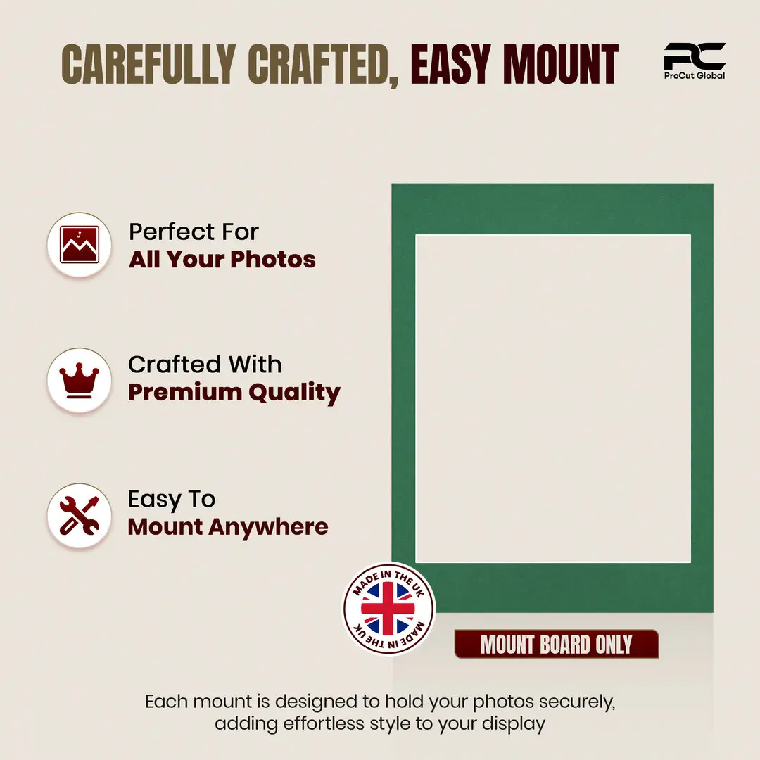Emerald (Green) 16x12" Picture Mount With 12x10" Aperture | Acid-Free Mat Board For Photos & Artwork thumbnail 8