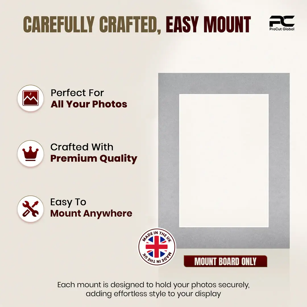 Silver 16x12" Picture Mount With 12x8" Aperture | Acid-Free Mat Board For Photos & Artwork thumbnail 8