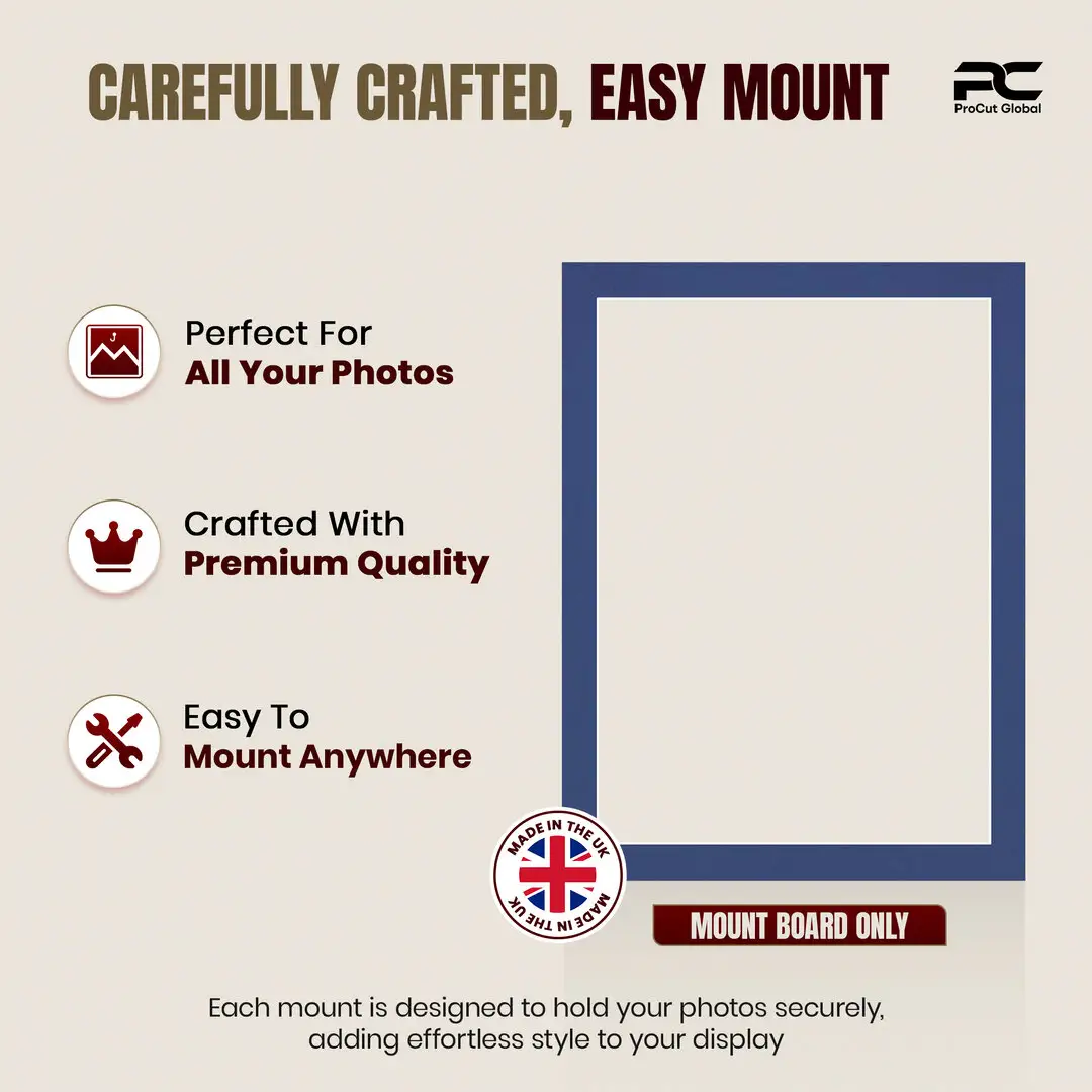 Blue 16x12" Picture Mount With 14x10" Aperture | Acid-Free Picture Mount Board thumbnail 8