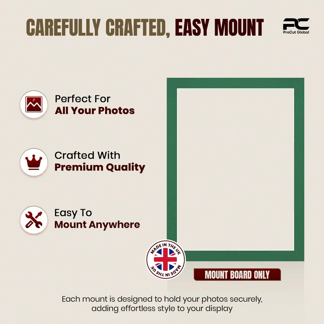 Emerald (Green) 16x12" Picture Mount With 14x10" Aperture | Acid-Free Mat Board For Picture Frames thumbnail 8
