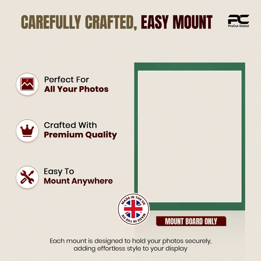 Emerald (Green) 16x12" Picture Mount With 14x11" Aperture | Acid-Free Picture Mount Board thumbnail 8