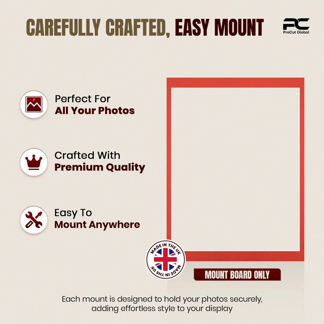 Poppy Red 16x12" Picture Mount With 14x11" Aperture | Acid-Free Mat Board For Picture Frames thumbnail 8