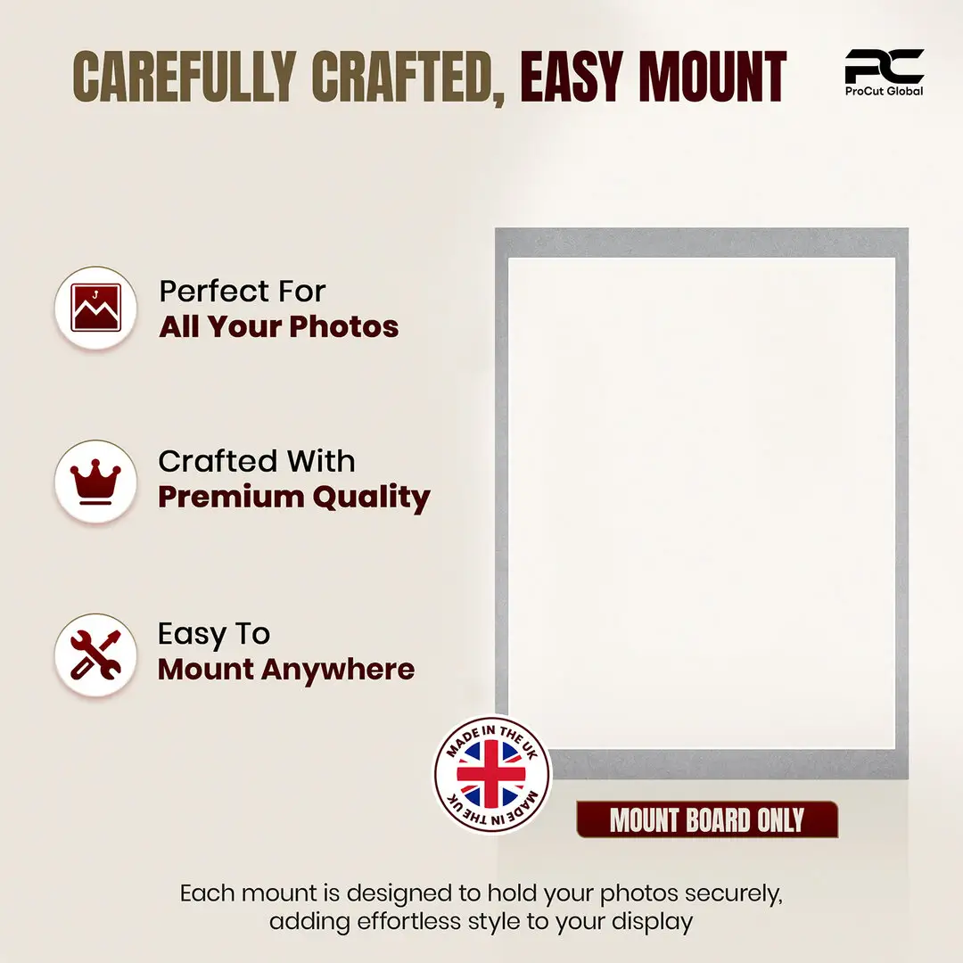 Silver 16x12" Picture Mount With 14x11" Aperture | Acid-Free Picture Mount Board thumbnail 8