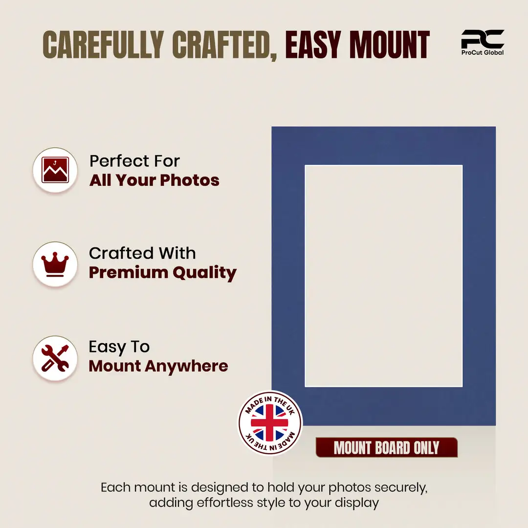 Blue 16x12" Picture Mount With A4 Aperture | Acid-Free Mat Board For Photos & Artwork thumbnail 8