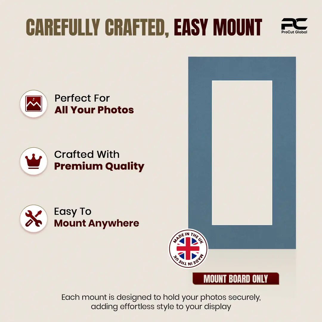 Pompador 16x9" Picture Mount With 12x5" Aperture | Acid-Free Mat Board For Picture Frames thumbnail 8