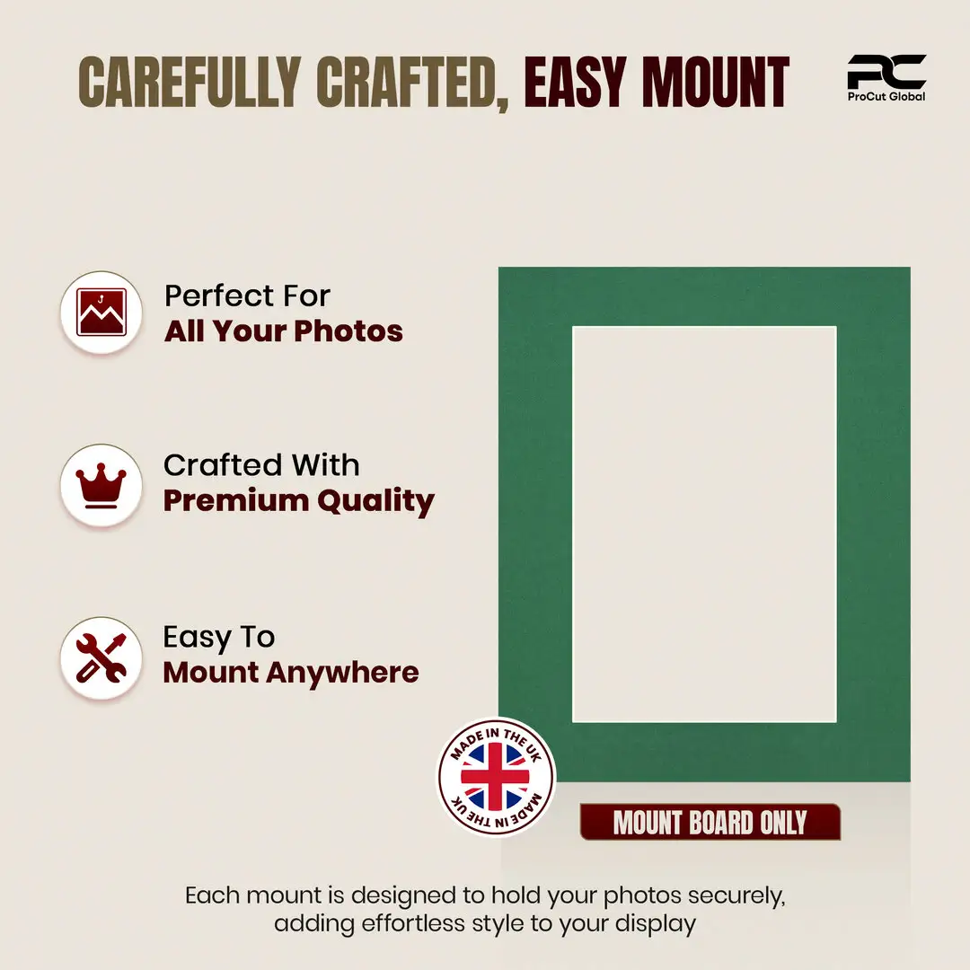 Emerald (Green) 20x16" Picture Mount With 15x10" Aperture | Acid-Free Mat Board For Photos & Artwork thumbnail 8