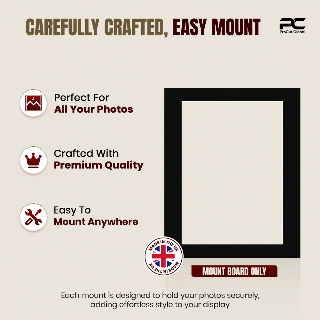 Black 20x16" Picture Mount With A3 Aperture | Acid-Free Mat Board For Photos & Artwork thumbnail 8