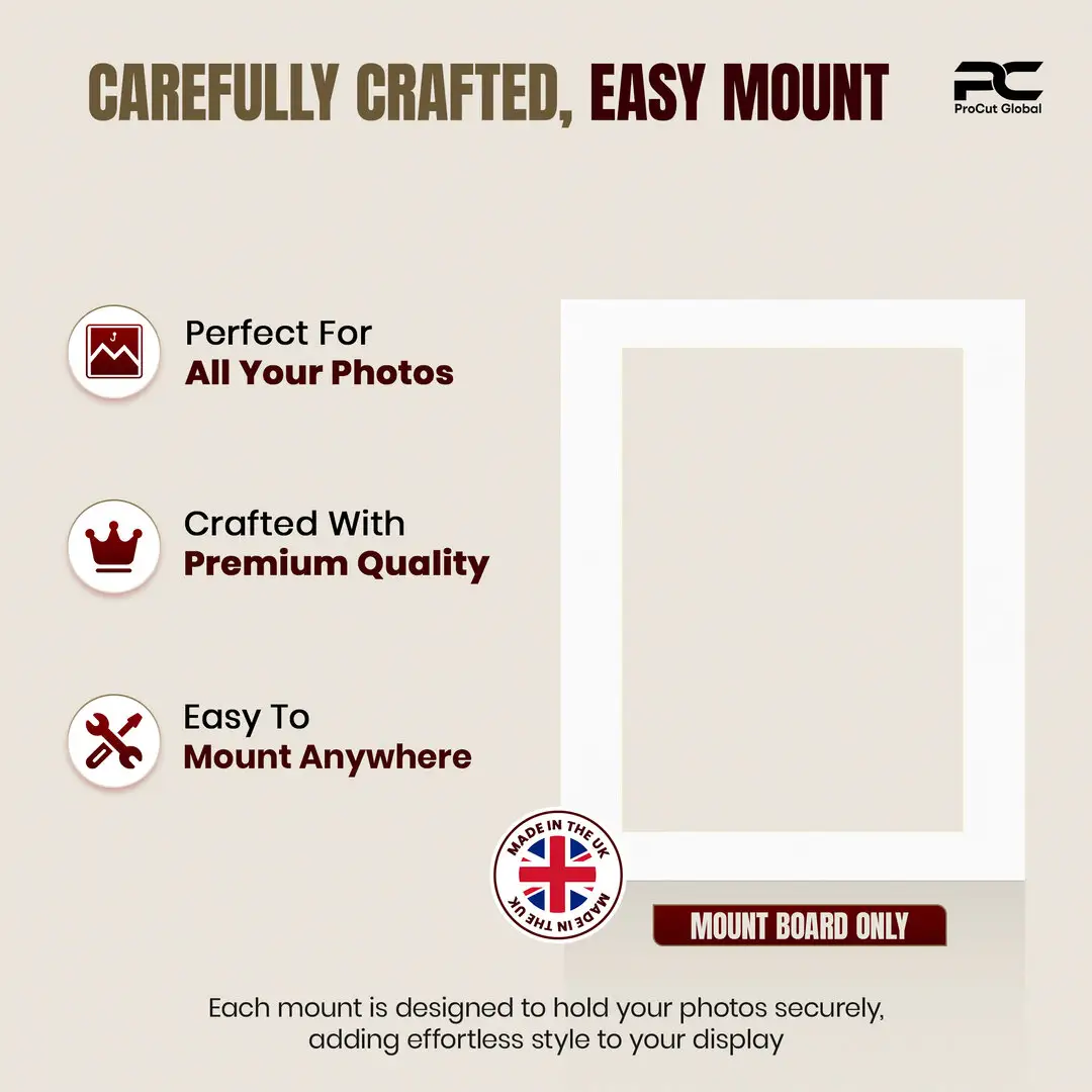 Ice White 20x16" Picture Mount With A3 Aperture | Acid-Free Mat Board For Photos & Artwork thumbnail 8