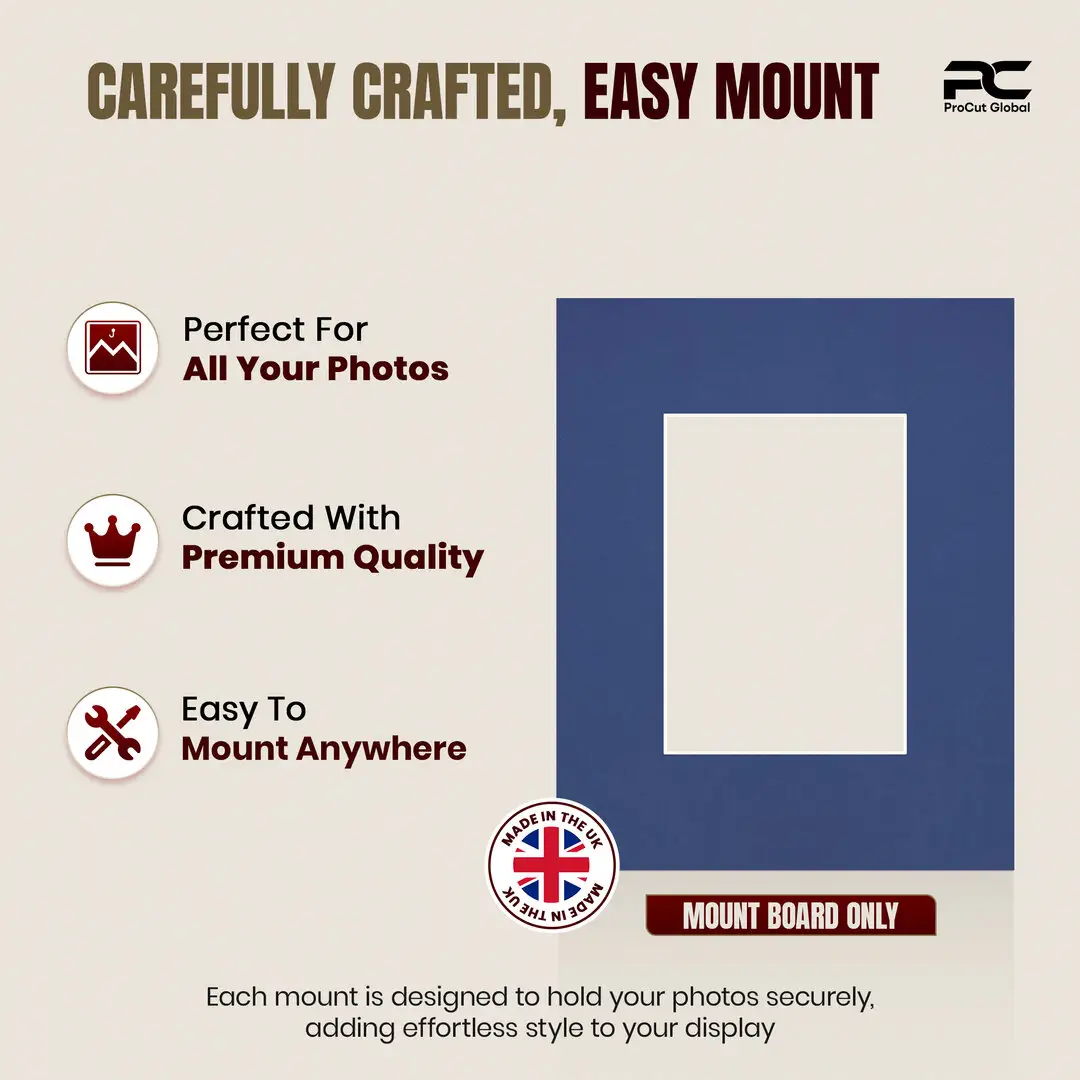 Blue 20x16" Picture Mount With A4 Aperture | Acid-Free Mat Board For Photos & Artwork thumbnail 8