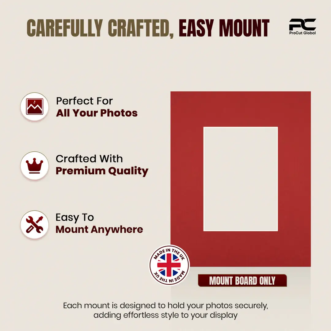 Crimson 20x16" Picture Mount With A4 Aperture | Acid-Free Mat Board For Picture Frames thumbnail 8