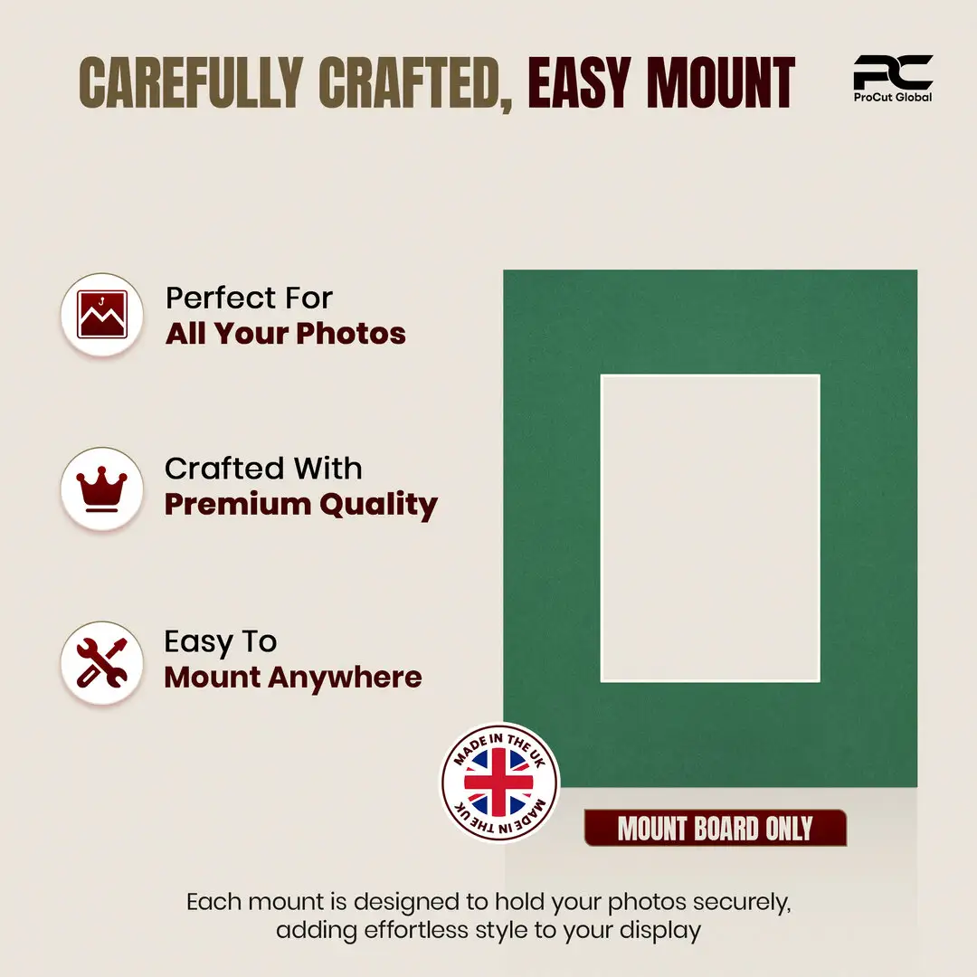 Emerald (Green) 20x16" Picture Mount With A4 Aperture | Acid-Free Mat Board For Picture Frames thumbnail 8
