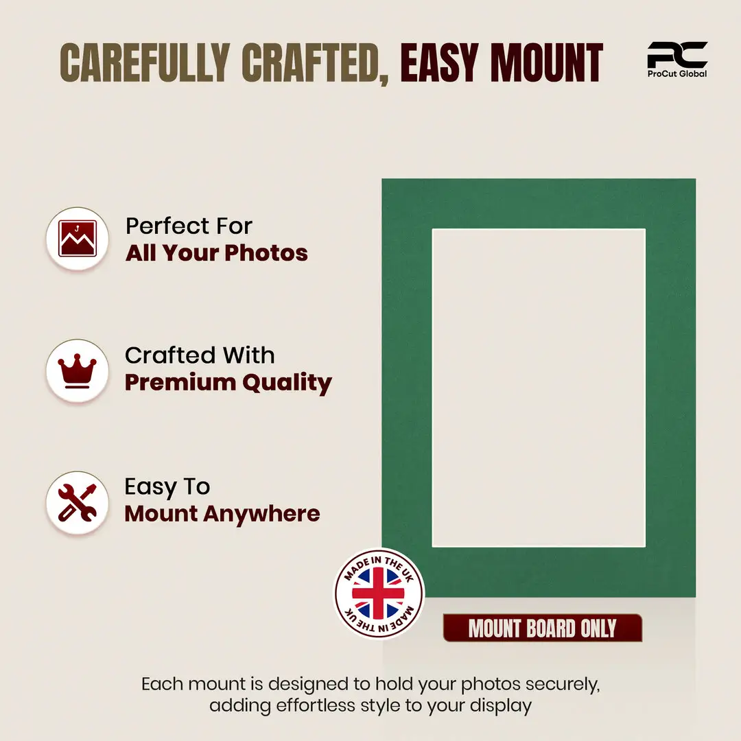 Emerald (Green) 24x18" Picture Mount With 18x12" Aperture | Acid-Free Picture Mount Board thumbnail 8