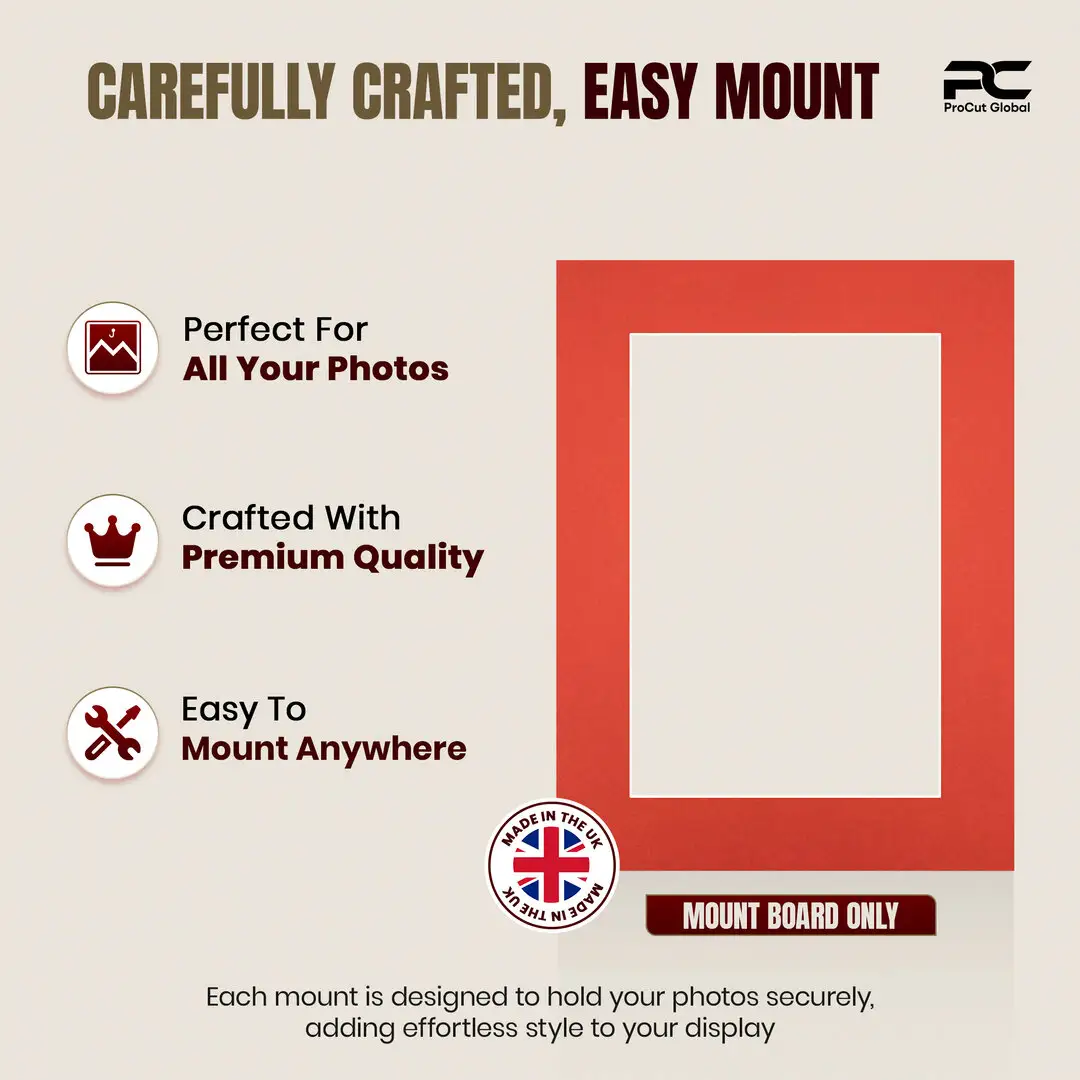 Poppy Red 24x18" Picture Mount With 18x12" Aperture | Acid-Free Mat Board For Photos & Artwork thumbnail 8
