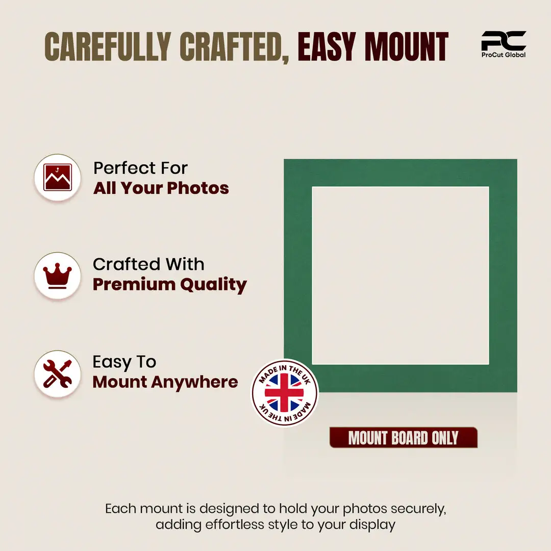 Emerald (Green) 40x40cm Picture Mount With 30x30cm Aperture | Acid-Free Mat Board For Photos & Artwork thumbnail 8