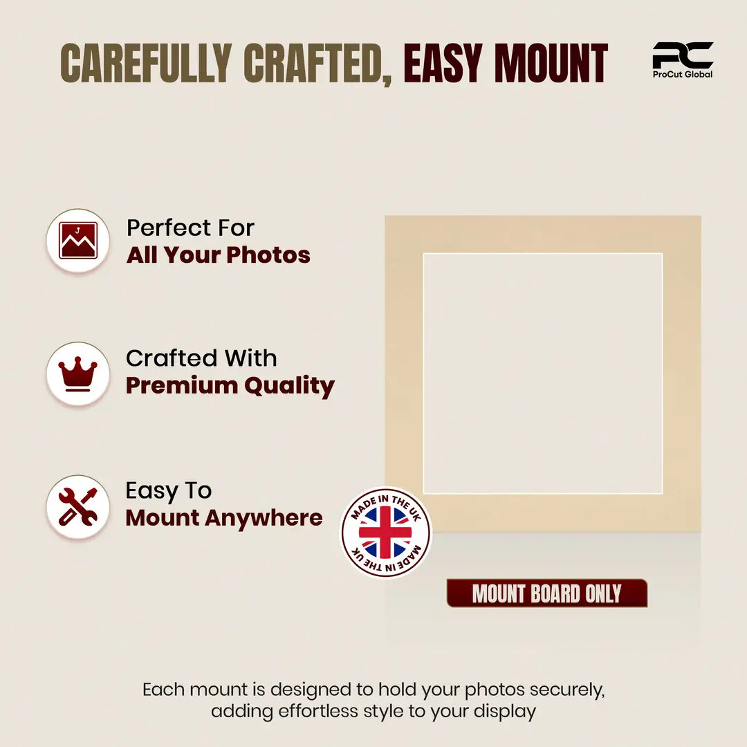 Ivory 40x40cm Picture Mount With 30x30cm Aperture | Acid-Free Mat Board For Photos & Artwork thumbnail 8