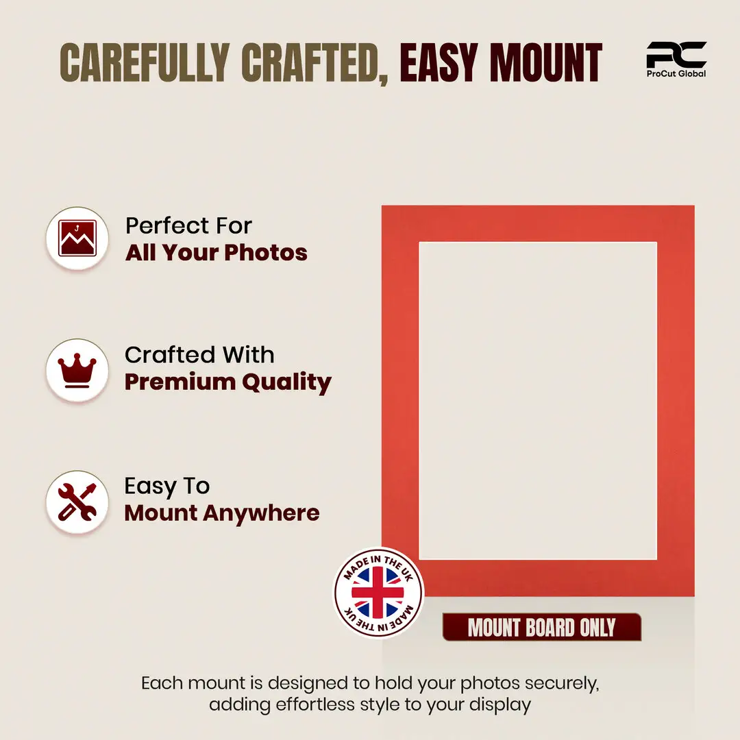 Poppy Red 50x40cm Picture Mount With 40x30cm Aperture | Acid-Free Mat Board For Photos & Artwork thumbnail 8