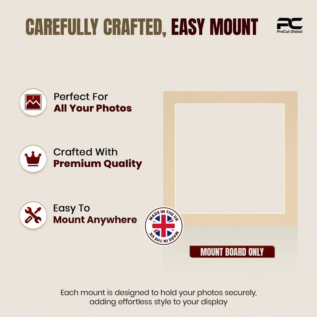 Ivory 50x50cm Picture Mount With 40x40cm Aperture | Acid-Free Mat Board For Photos & Artwork thumbnail 8