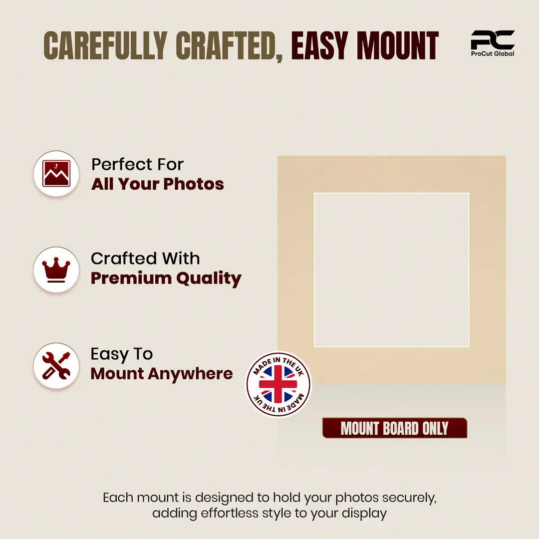 Ivory 60x60cm Picture Mount With 40x40cm Aperture | Acid-Free Mat Board For Photos & Artwork thumbnail 8
