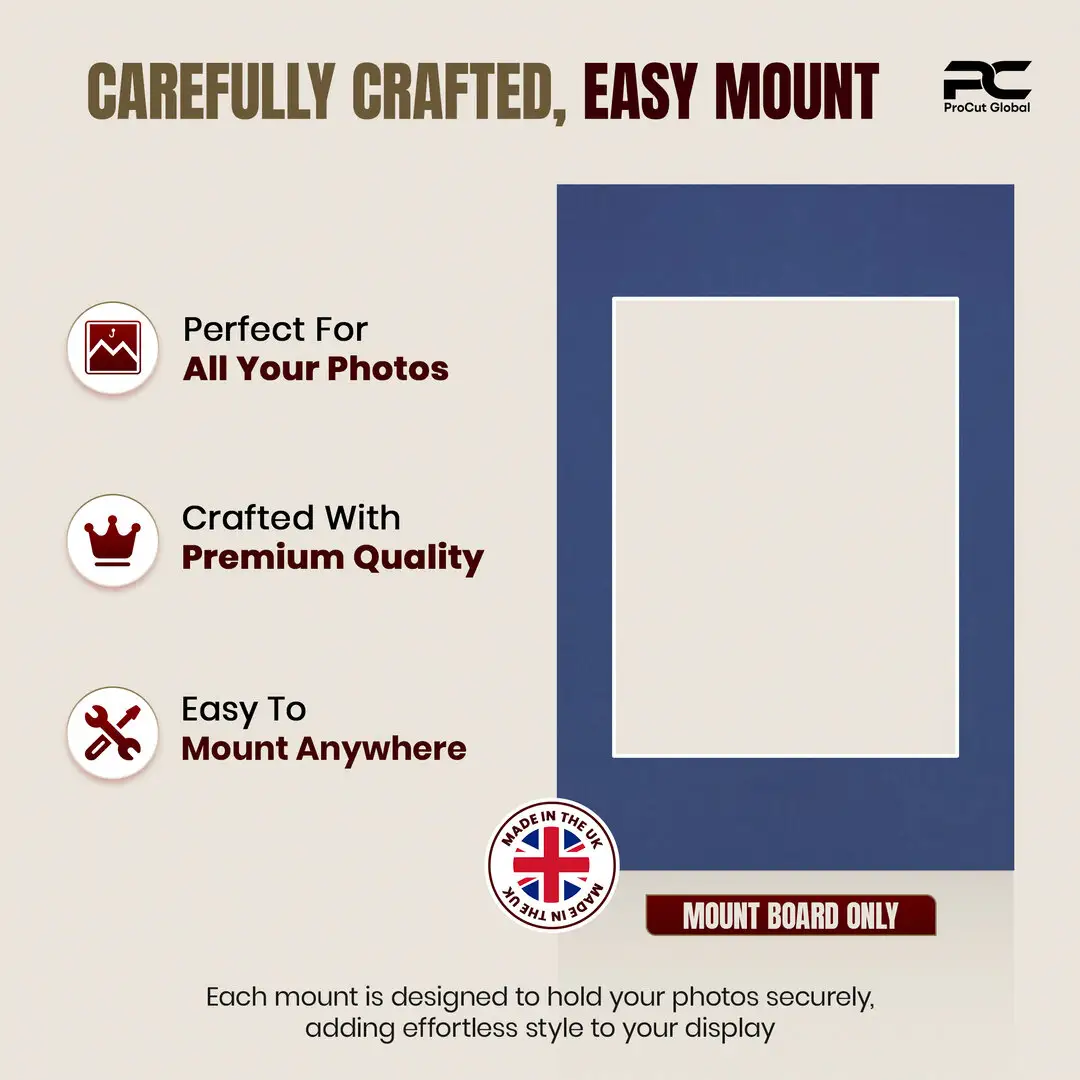 Blue 6x4" Picture Mount With 4x3" Aperture | Acid-Free Picture Mount Board thumbnail 8