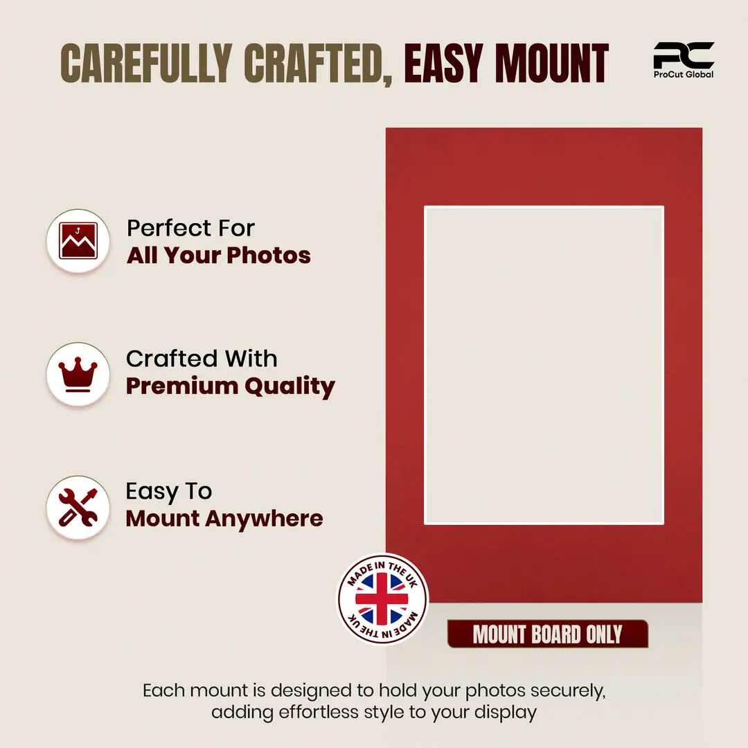 Crimson 6x4" Picture Mount With 4x3" Aperture | Acid-Free Mat Board For Photos & Artwork thumbnail 8
