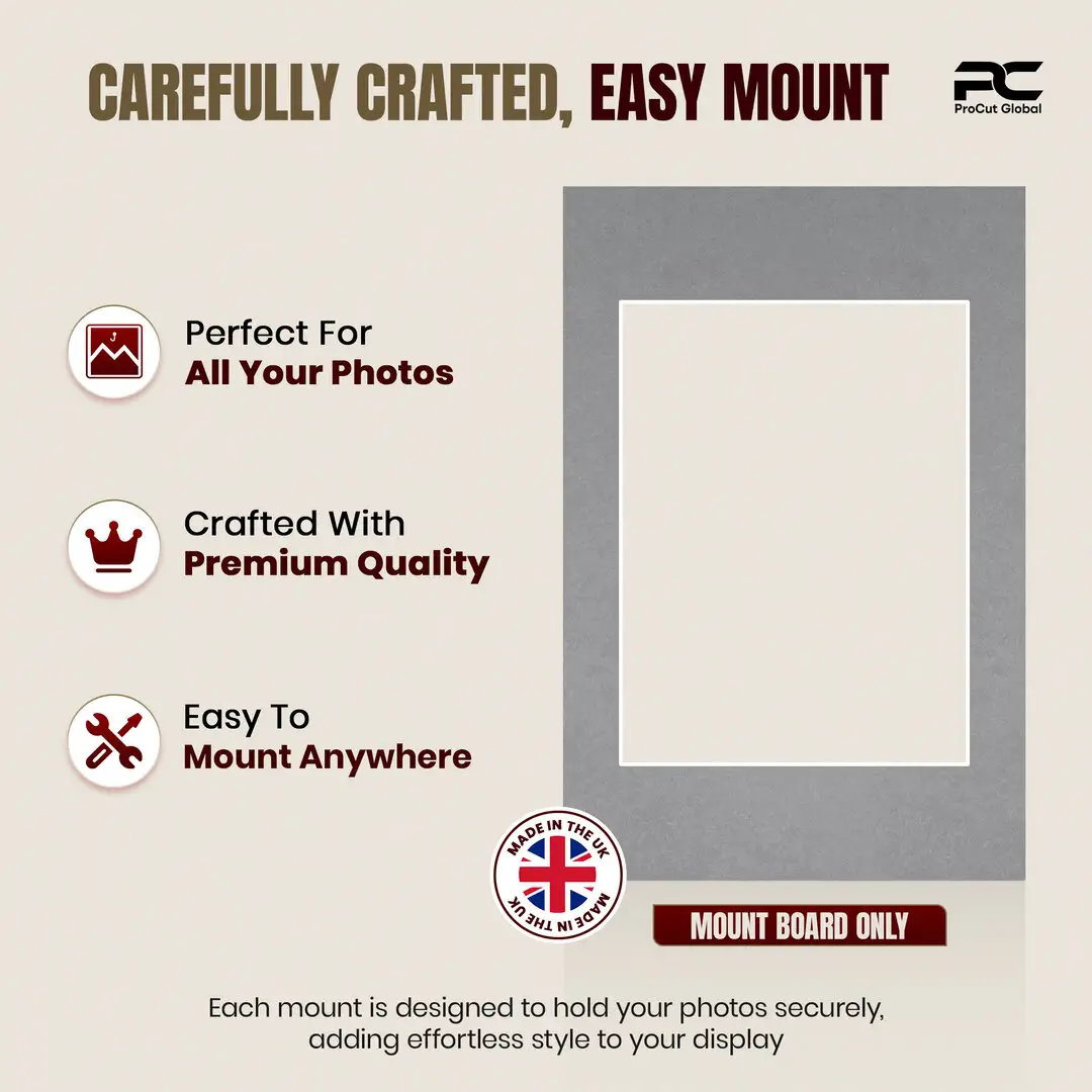 Mid Grey 6x4" Picture Mount With 4x3" Aperture | Acid-Free Mat Board For Photos & Artwork thumbnail 8