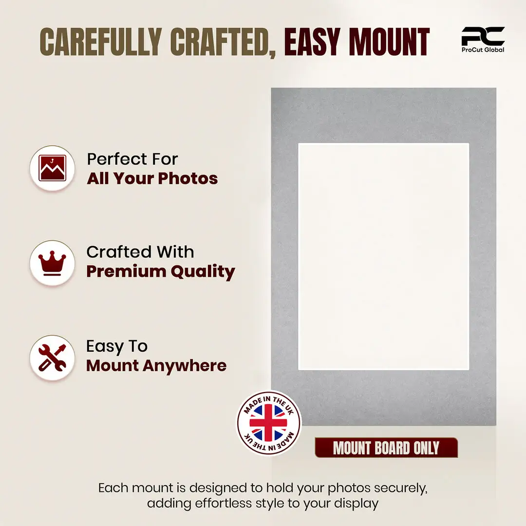 Silver 6x4" Picture Mount With 4x3" Aperture | Acid-Free Mat Board For Picture Frames thumbnail 8