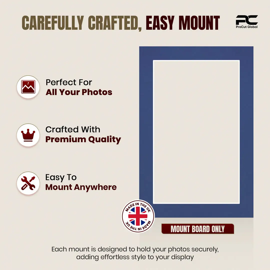 Blue 6x4" Picture Mount With 5x3" Aperture | Acid-Free Mat Board For Photos & Artwork thumbnail 8