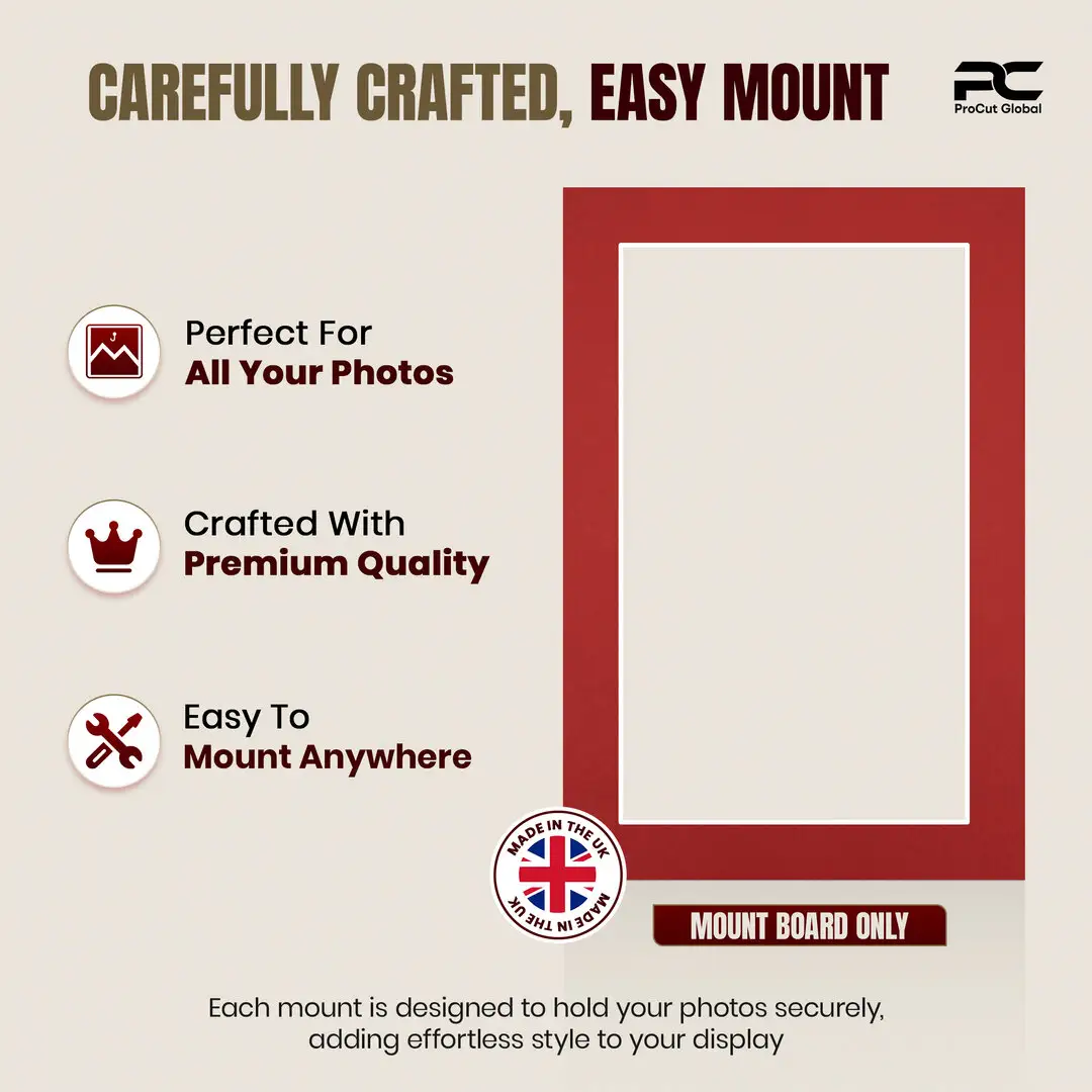 Crimson 6x4" Picture Mount With 5x3" Aperture | Acid-Free Mat Board For Picture Frames thumbnail 8