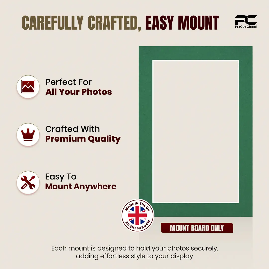 Emerald (Green) 6x4" Picture Mount With 5x3" Aperture | Acid-Free Mat Board For Photos & Artwork thumbnail 8