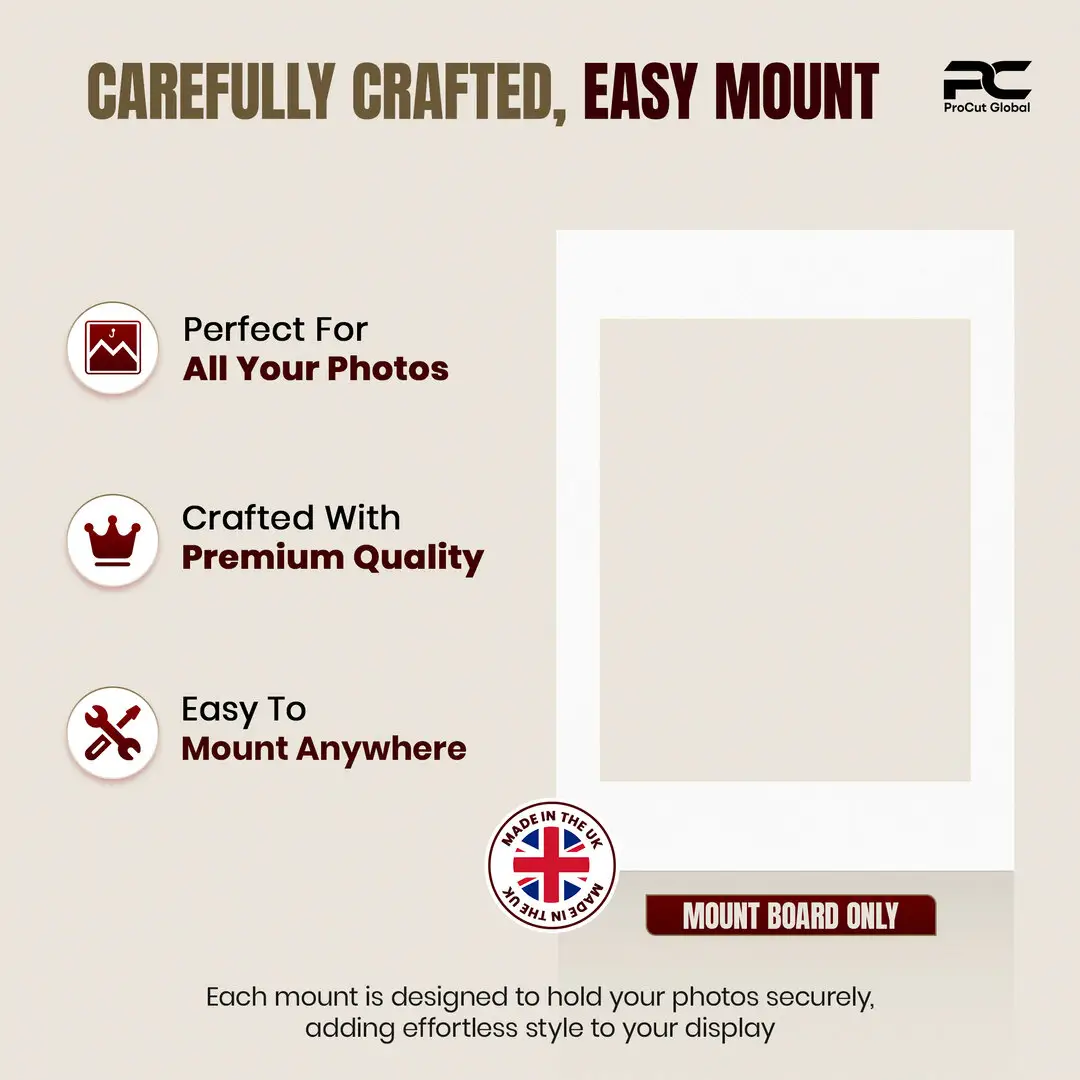 Ice White 70x50cm Picture Mount With 50x40cm Aperture | Acid-Free Mat Board For Photos & Artwork thumbnail 8