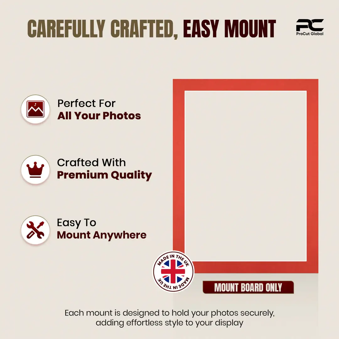 Poppy Red 70x50cm Picture Mount With 60x40cm Aperture | Acid-Free Picture Mount Board thumbnail 8