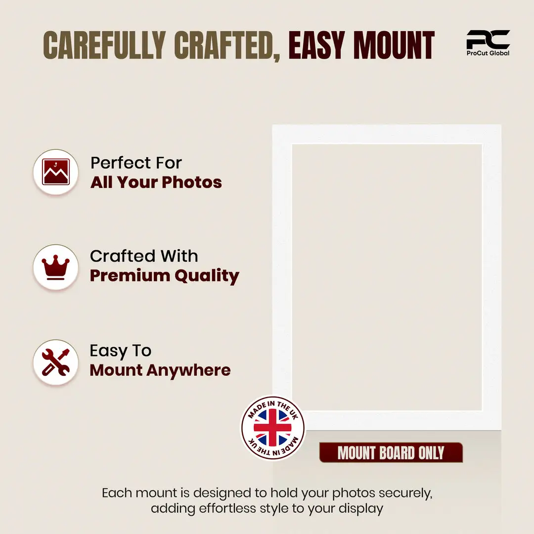Ice White 70x50cm Picture Mount With 60x40cm Aperture | Acid-Free Picture Mount Board thumbnail 8