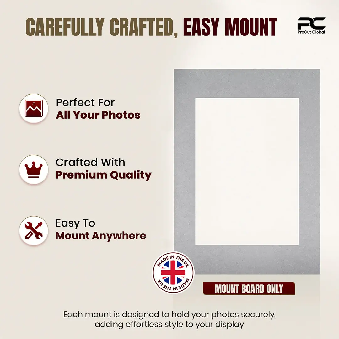 Silver 7x5" Picture Mount With 5x3.5" Aperture | Acid-Free Mat Board For Photos & Artwork thumbnail 8