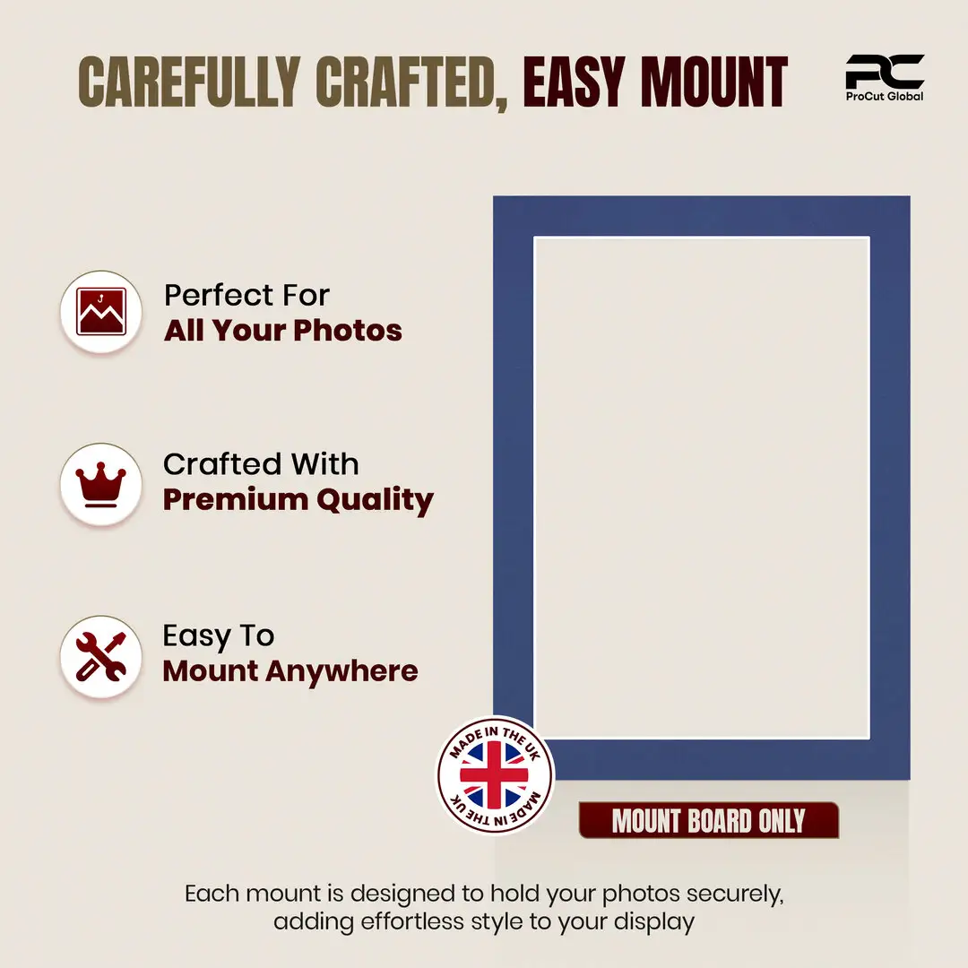 Blue 7x5" Picture Mount With 6x4" Aperture | Acid-Free Mat Board For Photos & Artwork thumbnail 8