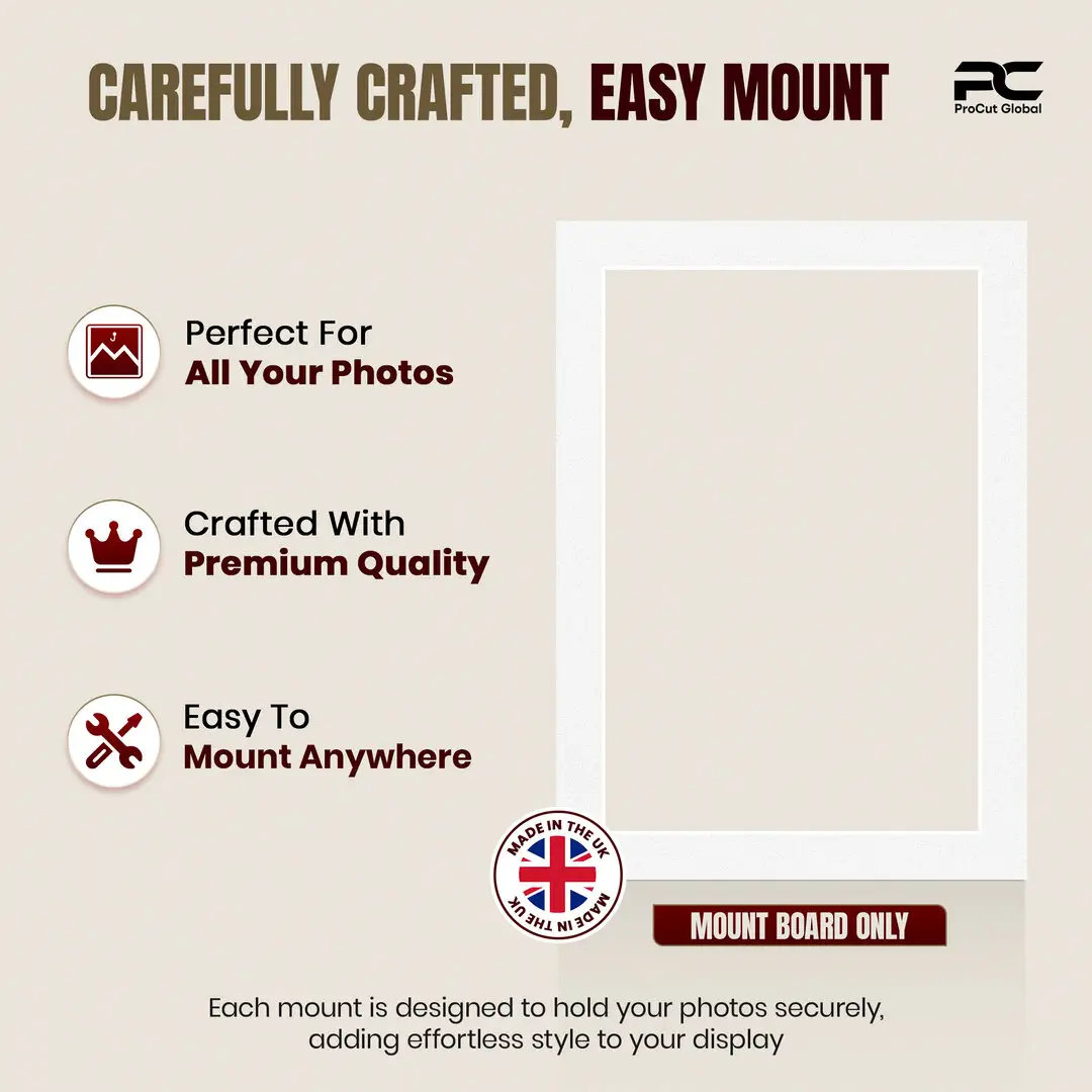 Ice White 7x5" Picture Mount With 6x4" Aperture | Acid-Free Mat Board For Picture Frames thumbnail 8