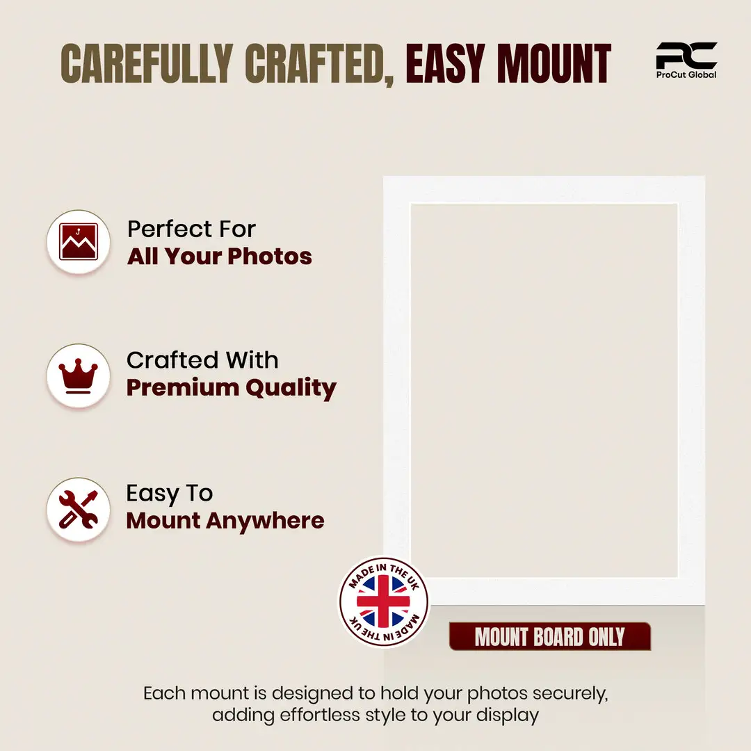 Ice White 80x60cm Picture Mount With 70x50cm Aperture | Acid-Free Picture Mount Board thumbnail 8