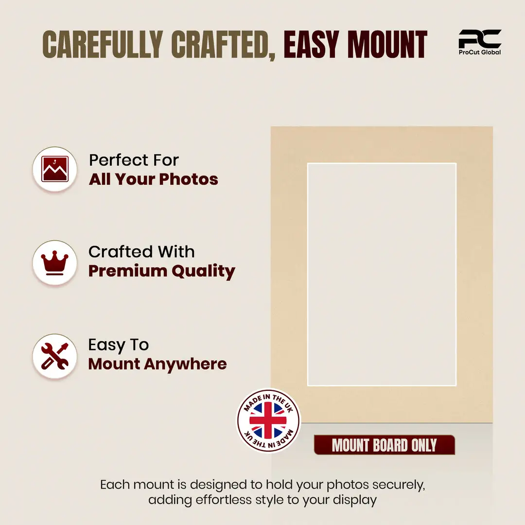 Ivory 8x6" Picture Mount With 6x4" Aperture | Acid-Free Mat Board For Picture Frames thumbnail 8