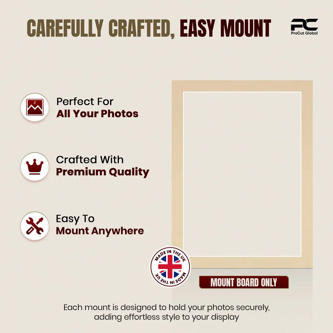 Ivory 8x6" Picture Mount With 7x5" Aperture | Acid-Free Picture Mount Board thumbnail 8