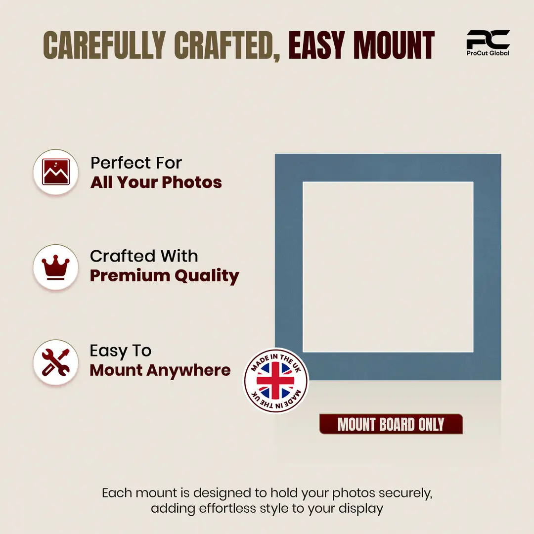Pompador 8x8" Picture Mount With 6x6" Aperture | Acid-Free Mat Board For Picture Frames thumbnail 8