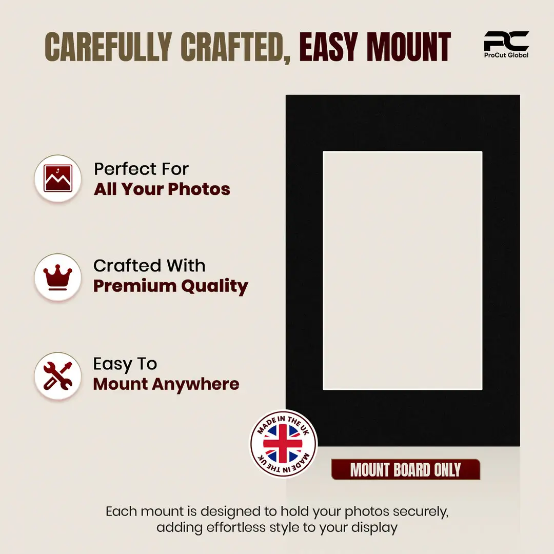 Black 90x60cm Picture Mount With 60x40cm Aperture | Acid-Free Picture Mount Board thumbnail 8
